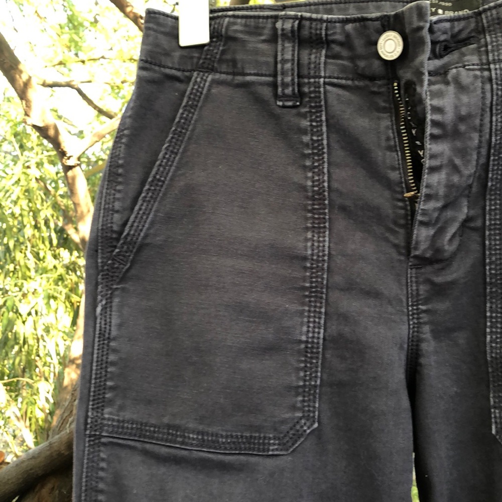 Lucky Brand twill navy blue pants with zippers - Picture 2 of 8